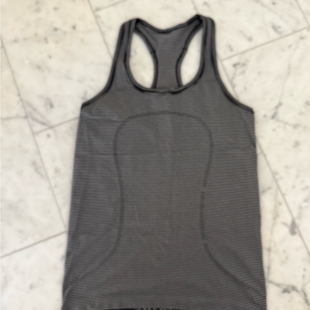 Lululemon Athletica Black Striped Tank Top